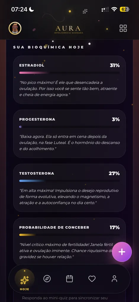 Tela real do Aura — Bioquímica