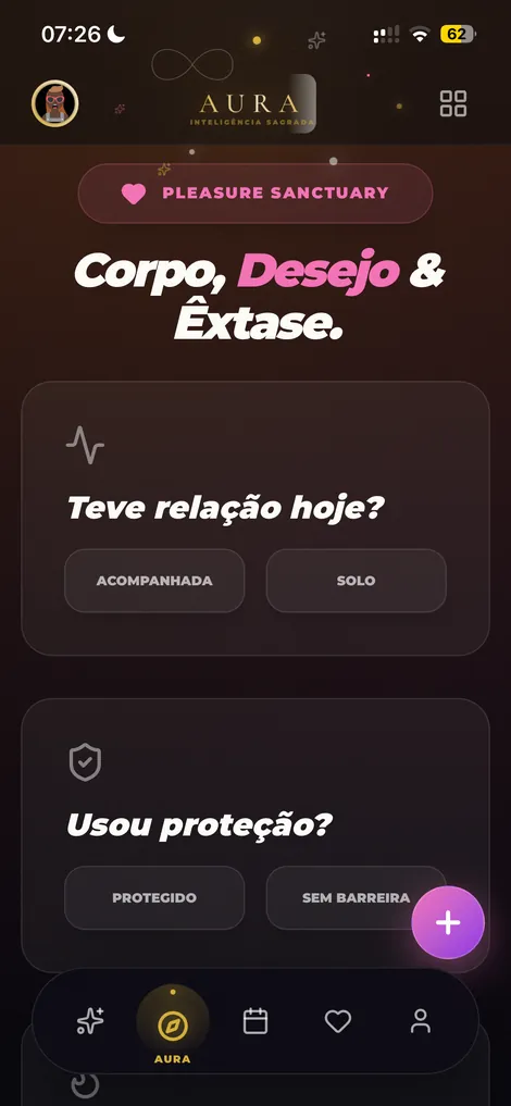 Tela real do Aura — Íntima
