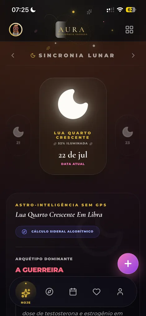 Tela real do Aura — Sincronia Lunar